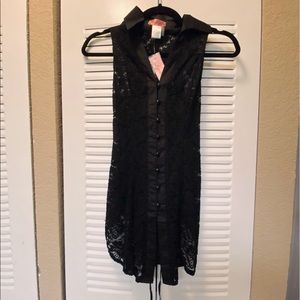 Lace Vest. Button up front, corset back.